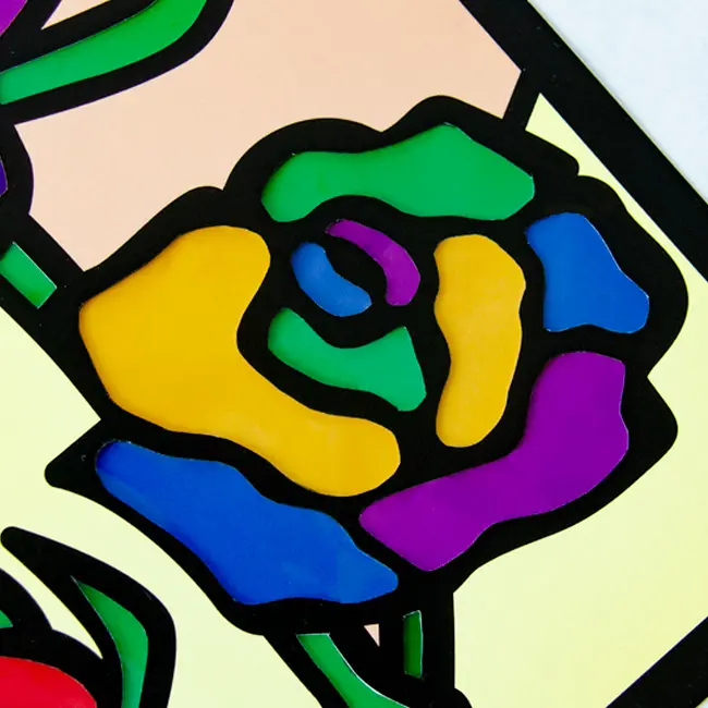 ステンドグラス「薔薇」 制作2