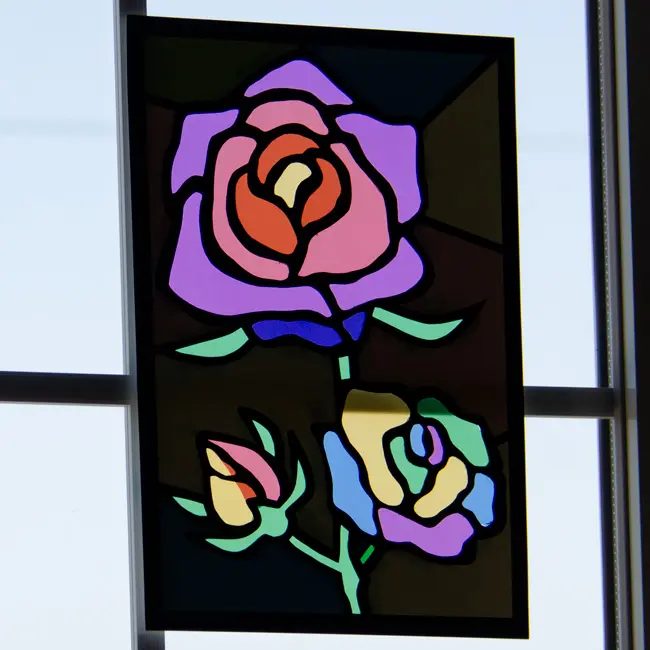 ステンドグラス「薔薇」 制作3