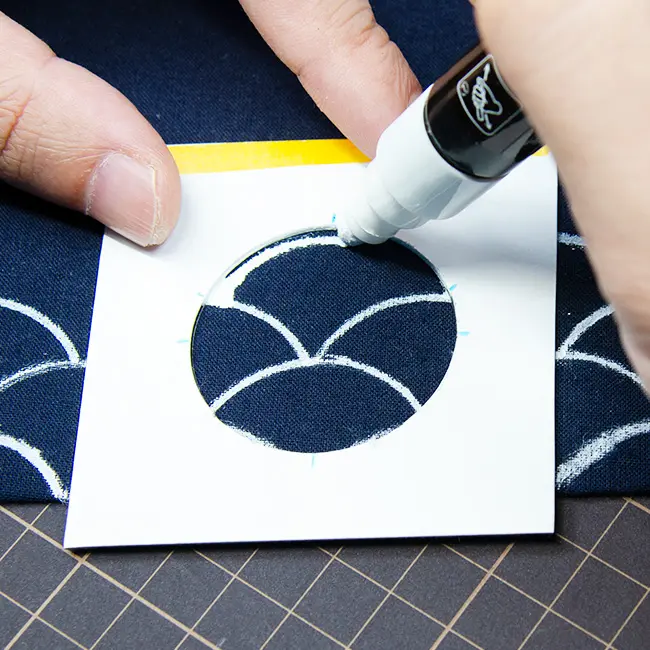 ファブリックペイント「和柄巾着」 制作1