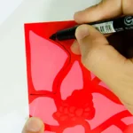 ステンドグラス「ポインセチア」 制作1