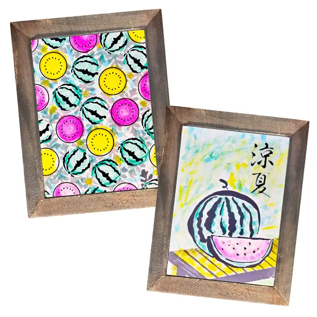 タッピングアート「西瓜」｜高齢者向け工作レクキット